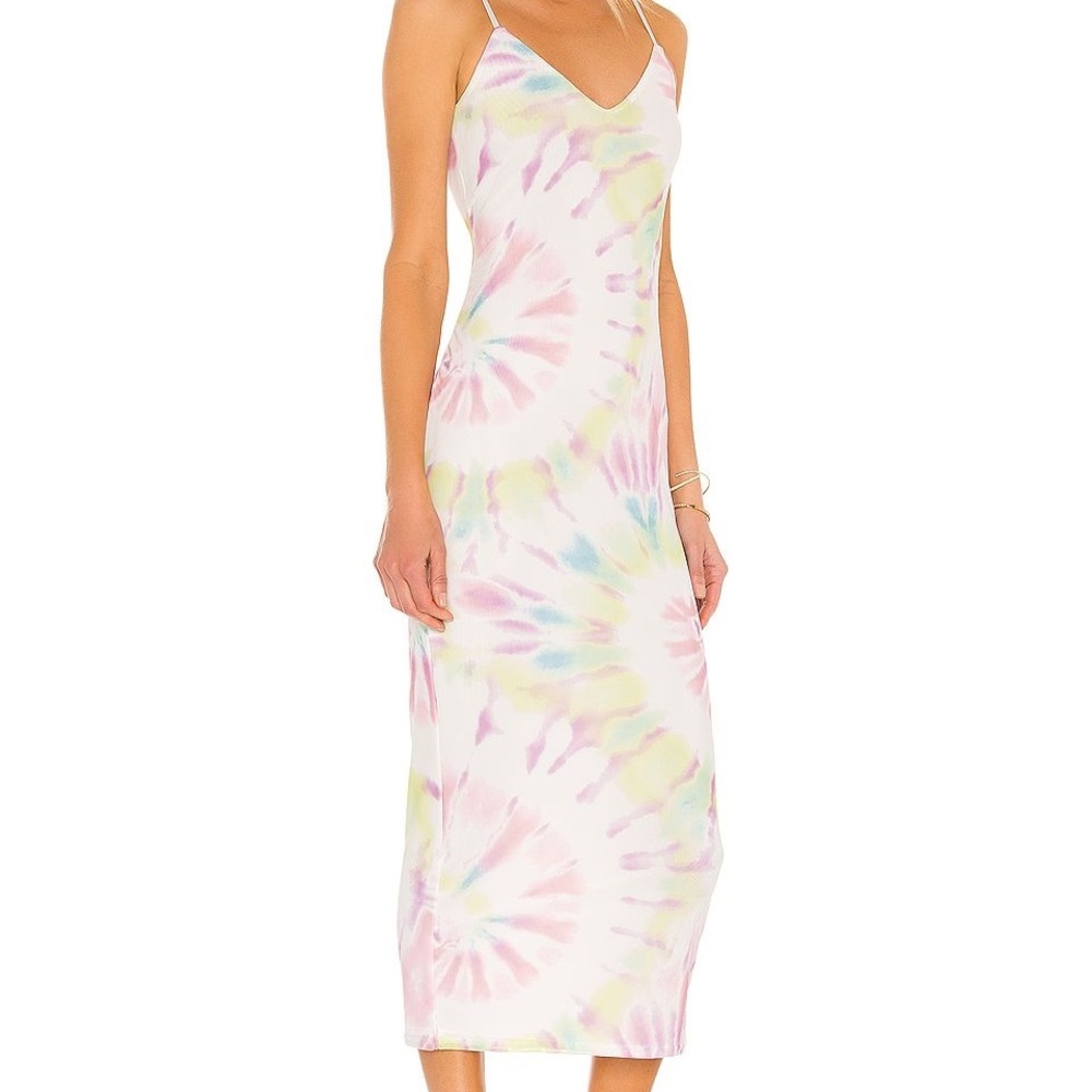 AFRM Amina Mesh Dress Blanc Spiral Tie Dye